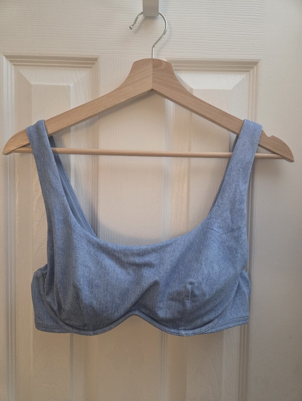 Denim Blue PINK Bikini Top